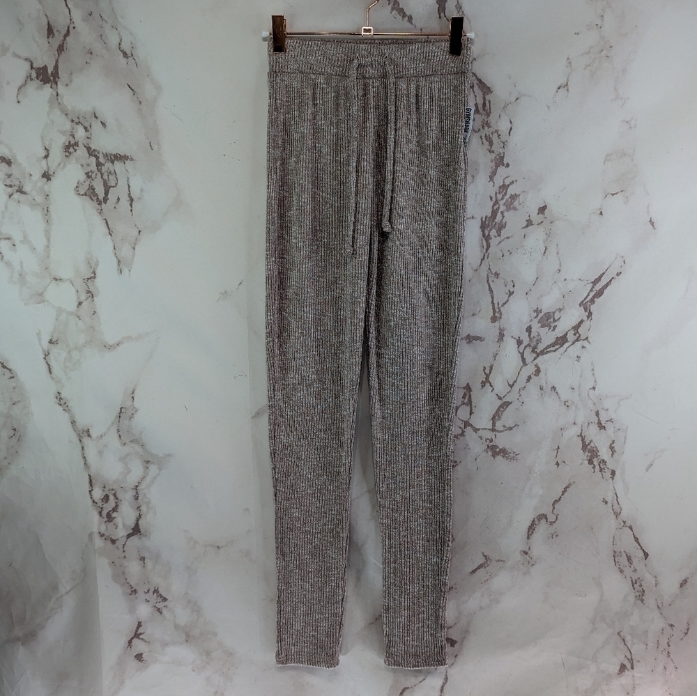 Gymshark Pants Womens XS Purple Sweatpants Lounge Heathered Knit Drawstring